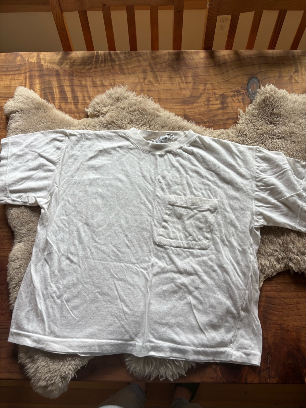 Vintage white boxy pocket tee